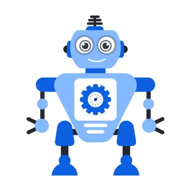 Ai bakım konsepti, robot yapılandırmasının düz simgesi 