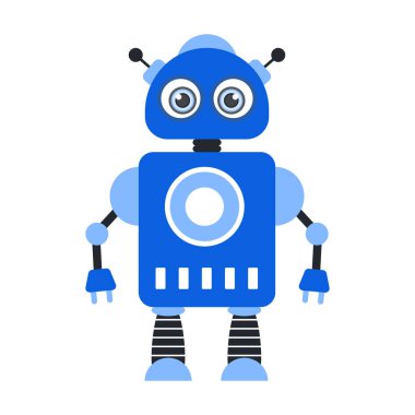 Endüstriyel ya da yurtiçi teknolojik destek, düz biyonik insan ikonu  