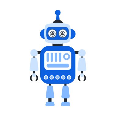 Düz stil Ai teknolojik robot simgesi 