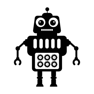 Ai bakım konsepti, robot yönetiminin düz simgesi 