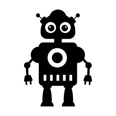 Endüstriyel ya da yurtiçi teknolojik destek, düz biyonik insan ikonu  