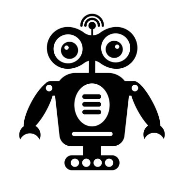 Robotik yüz androidi, droidin düz simgesi. 