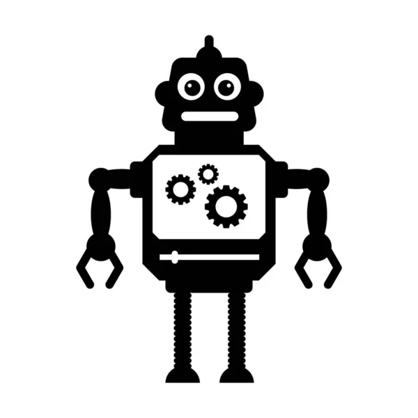 Concetto Manutenzione Icona Piatta Impostazione Robot — Vettoriale Stock