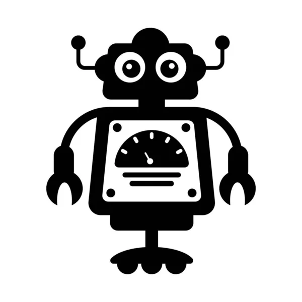 Timer Icon Flat Style Speed Testing Gauge Robot — Stock Vector