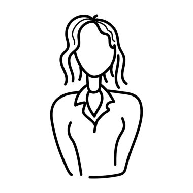 Kız avatar simgesinin el çizimi vektör tasarımı