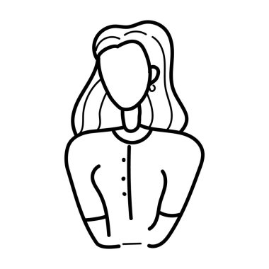 Kadın avatar simgesinin el çizimi vektör tasarımı