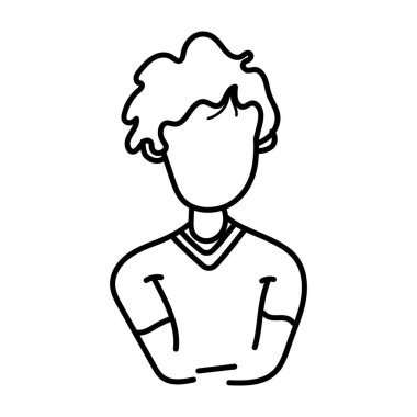 Sıra dizayn edilmiş şık bir oğlanın güzel bir ikonu