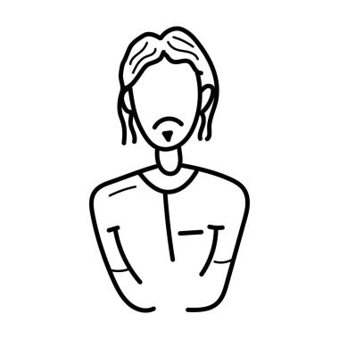 Uzun saçlı, stil sahibi bir genç. 