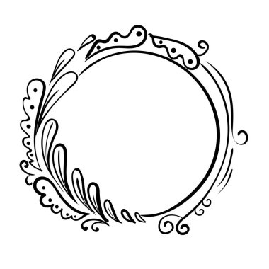 Çiçek kenarlı el çizimi dekoratif çerçeve