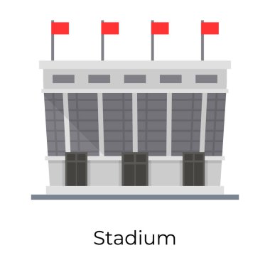 Stadyum ikonu düz bir spor arenası
