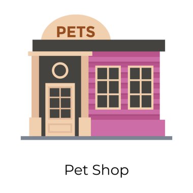 Evcil hayvan dükkanının modern düz tasarım simgesi, düzenlenebilir vektör  