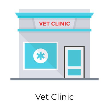 Veteriner kliniğinin düz vektör tasarımı, düzenlenebilir simge
