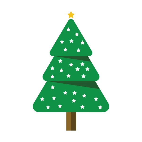 Diseño Plano Del Árbol Navidad Árbol Decorado — Archivo Imágenes Vectoriales