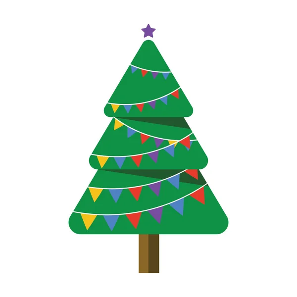 Árbol Navidad Decorado Vector Editable Mejor Para Celebración Del Evento — Archivo Imágenes Vectoriales
