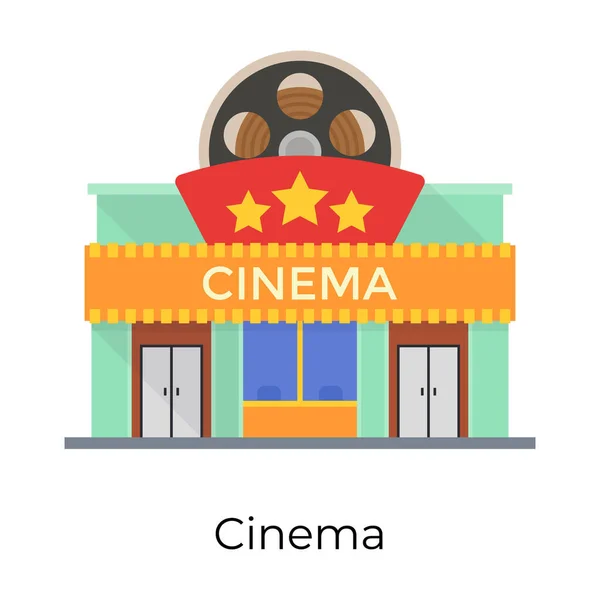 Icono Cine Diseño Plano Sala Cine — Vector de stock