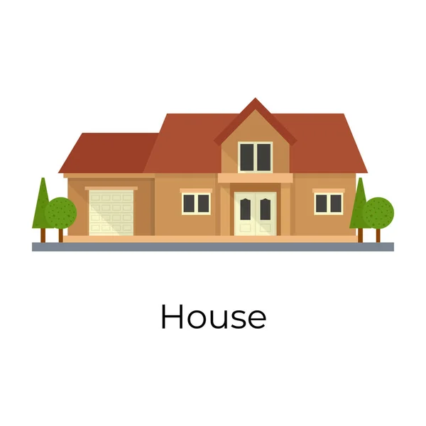 Beautiful House Building Icon Use Commercially — Stock Vector