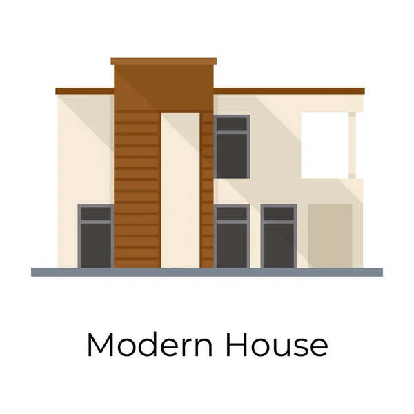 Una Bella Casa Moderna Edificio Icona Residenza — Vettoriale Stock