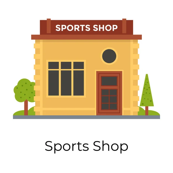 City Building Icon Sports Shop Flat Design — Stock Vector