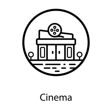 Sinemanın, sinema salonunun düzenlenebilir vektör tasarımı 