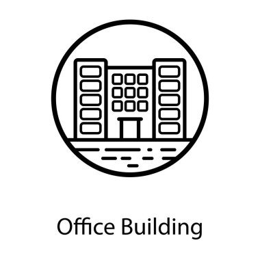 Ofis binasının düzenlenebilir vektör biçimi, ticari yapı