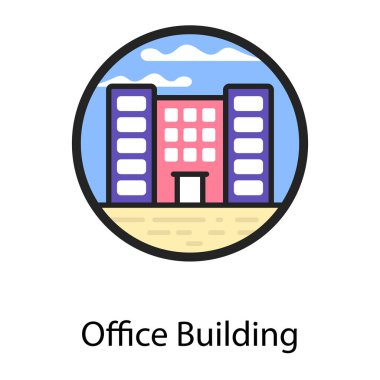 Ofis binasının düzenlenebilir vektör biçimi, ticari yapı