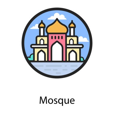 Müslümanlar için ibadet yeri, kurgulanabilir bir cami. 