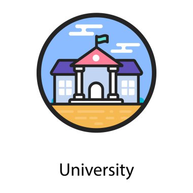 Eðitim Kurumu vektörü, üniversite atari salonu düzenlenebilir tarzda 