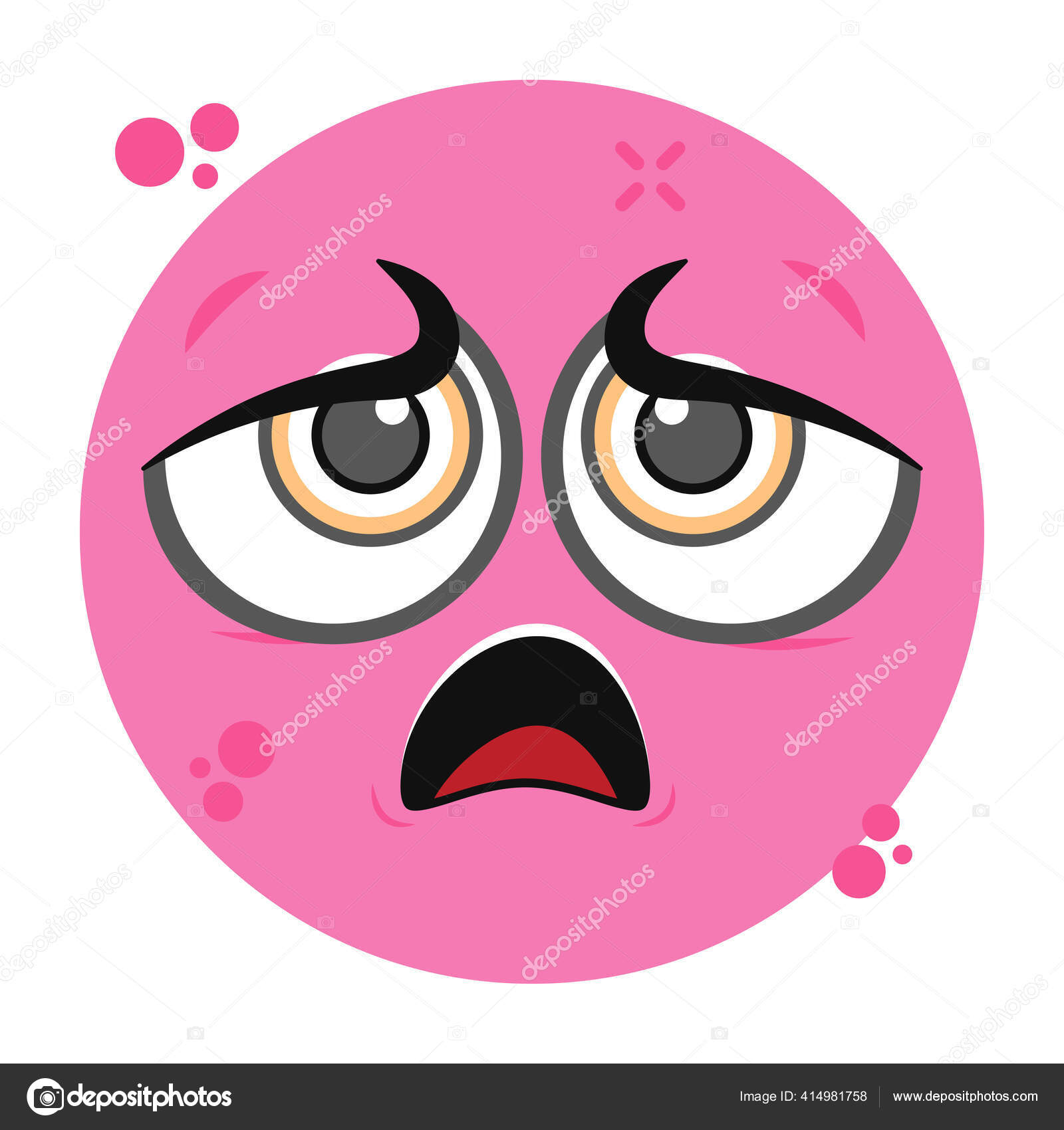 疲れた絵文字のアイコン 落ち着きのない感情 ストックベクター ©smashingstocks 414981758, image size:1600x1700