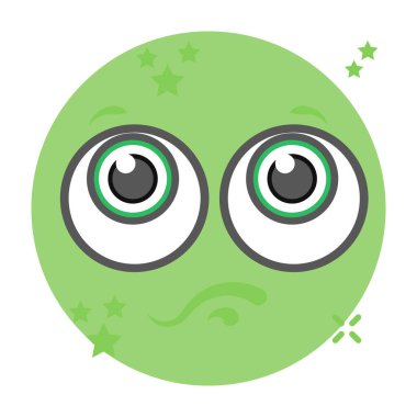 Endişeli emotag, düz biçimli vektör 