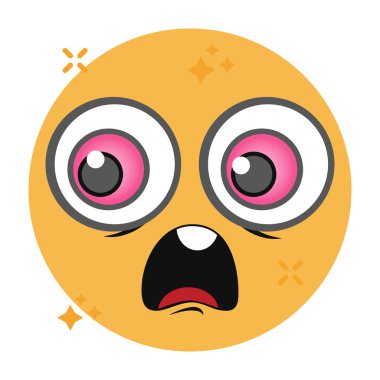 Şaşırmış emojinin düz biçimli vektörü 