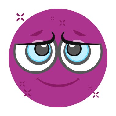 Hayal kırıklığına uğramış emotag vektörü, göz kırpan düz simge 