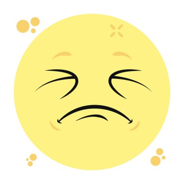 Moda düz tarzında yorgun emoji simgesi 