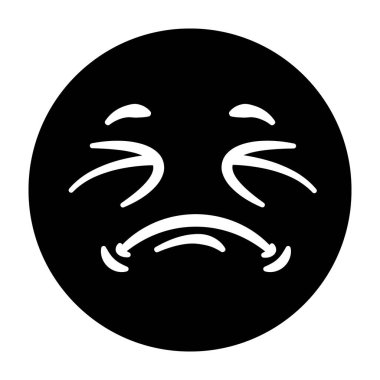 Moda düz tarzında yorgun emoji simgesi 