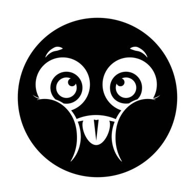 Açık gözlü ve dilsiz bir yüz, modern düz stil vektörü. 