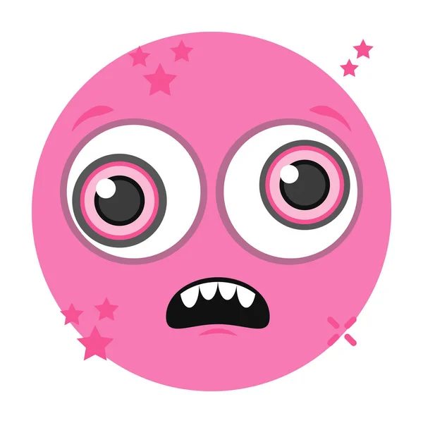 Design Vetorial Plano Emoji Chocado Emoticon Estilo Plano — Vetor de Stock