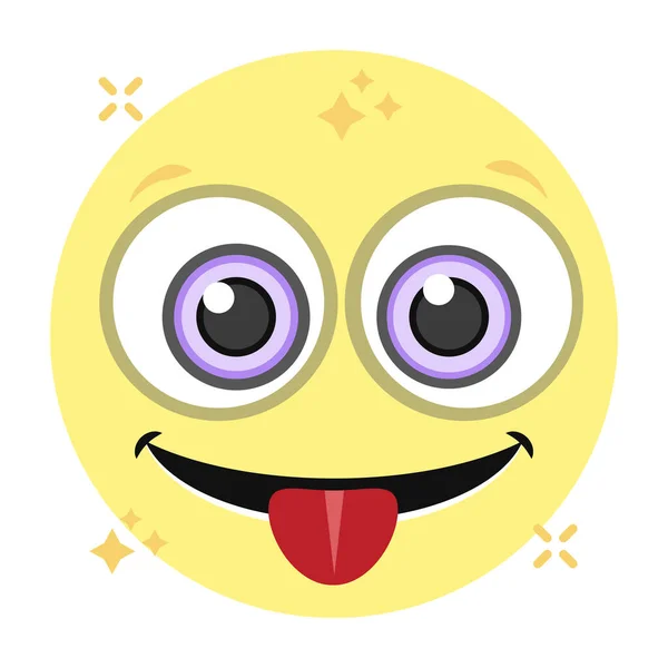 Conception Langue Emoji Éditable Emotag Mignon — Image vectorielle