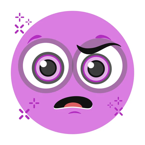 Icona Emoticon Stressato Vettore Piatto Emotag — Vettoriale Stock