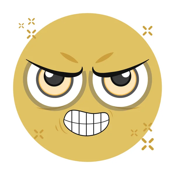 Cute Facial Expression Grinning Emoticon Vector — Stock Vector