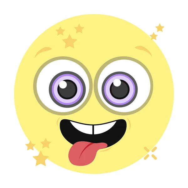 Conception Langue Emoji Emoji Drôle Dans Vecteur Modifiable — Image vectorielle