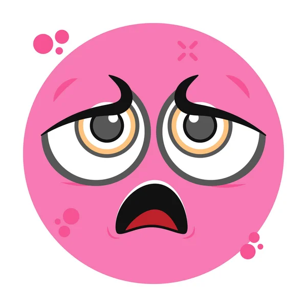 Icona Emoji Stanco Emoticon Irrequieto — Vettoriale Stock