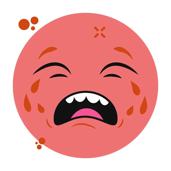 Vettore Emoji Sorpreso Stile Piatto — Vettoriale Stock