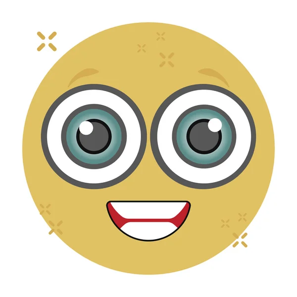 Симпатичний Вираз Обличчя Посміхаючись Емодзі Вектор — стоковий вектор