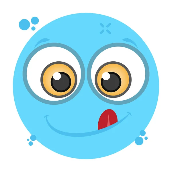 Langue Expression Représentant Emoji Affamés — Image vectorielle