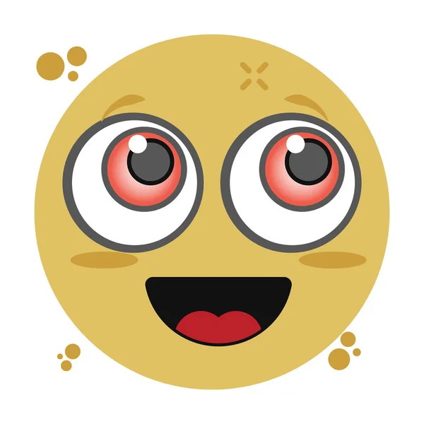 Emoji Rougissant Emotag Souriant Dans Style Plat Moderne — Image vectorielle