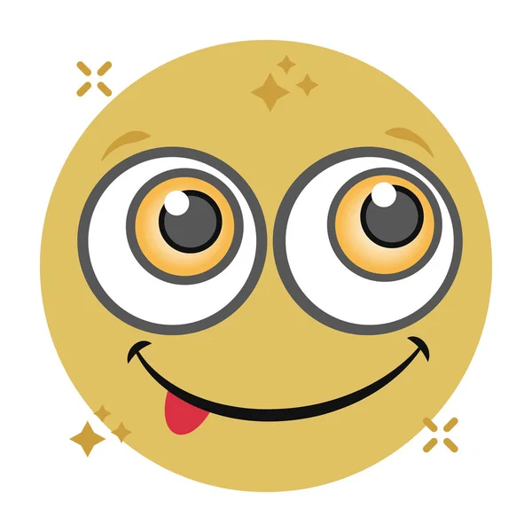 Conception Langue Emoji Émoticône Drôle Dans Vecteur Modifiable — Image vectorielle