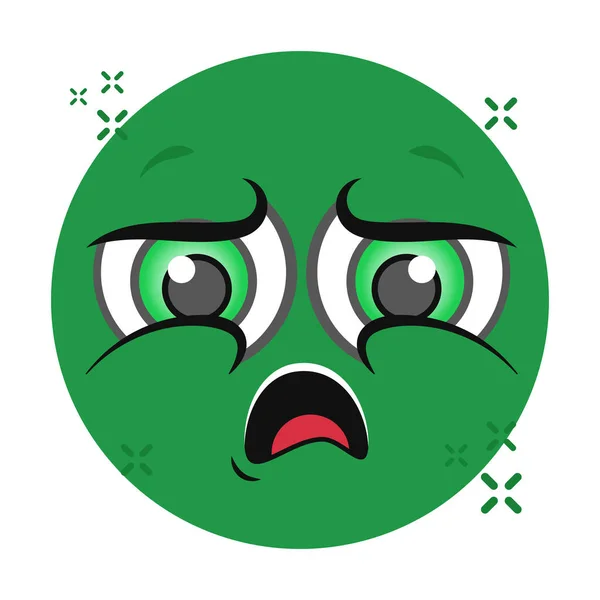Restless Emoji Editable Icon Tired Emoticon — Stock Vector