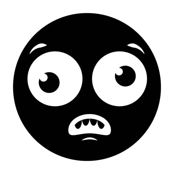 Platt Vektor Design Chockad Emoji Emoticon Platt Stil — Stock vektor