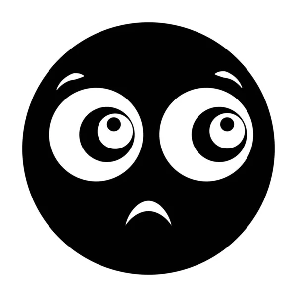 Flat Vector Sad Emotag Facial Expression — Stock Vector