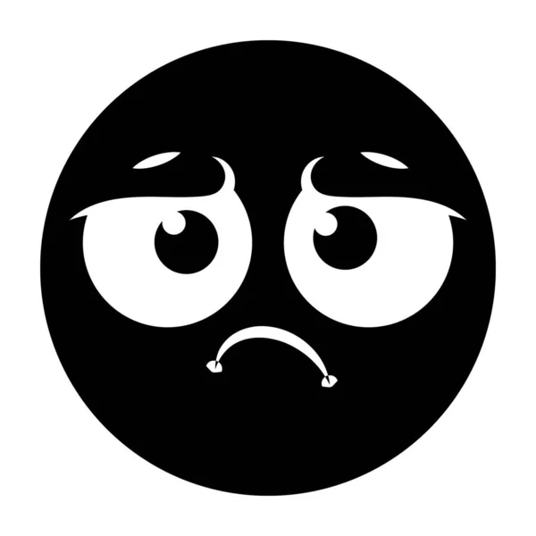 Bezorgd Gezicht Emoticon Vector Platte Stijl — Stockvector