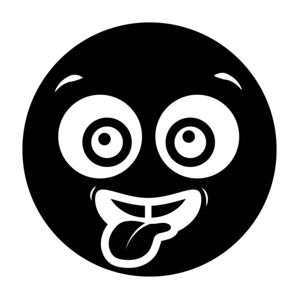 Conception Langue Emoji Emoji Drôle Dans Vecteur Modifiable — Image vectorielle